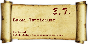 Bakai Tarziciusz névjegykártya